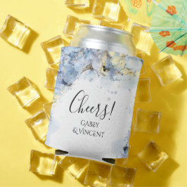 Blue Hydrangea Blume Wasserfarbe Gastgeschenk Hoch Dosenkühler