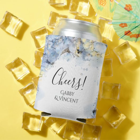 Blue Hydrangea Blume Wasserfarbe Gastgeschenk Hoch Dosenkühler (In Situ Sommer)