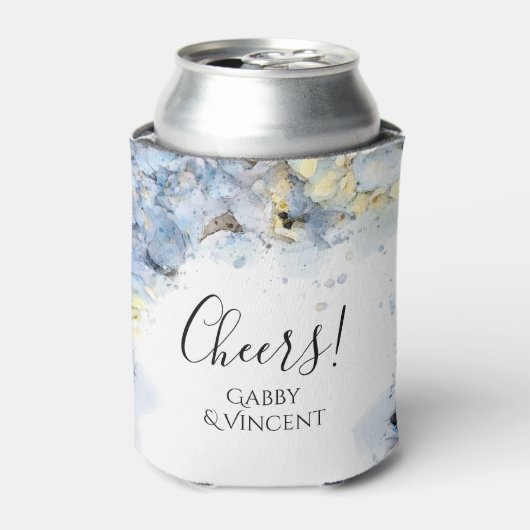 Blue Hydrangea Blume Wasserfarbe Gastgeschenk Hoch Dosenkühler (Kanne Vorderseite)