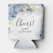 Blue Hydrangea Blume Wasserfarbe Gastgeschenk Hoch Dosenkühler (Vorderseite)