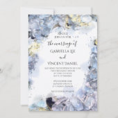 Blue Hydrangea Blume Wasserfarbenhochzeit Einladung (Vorderseite)