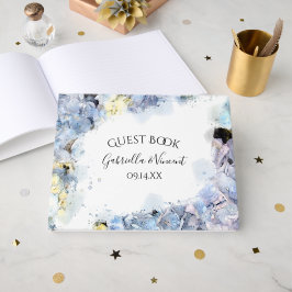 Blue Hydrangea Blume Wasserfarbenhochzeit Gästebuch
