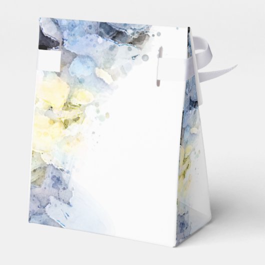 Blue Hydrangea Blume Wasserfarbenhochzeit Geschenkschachtel (Rückseite)