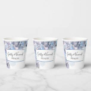 Blue Hydrangea Blume Wasserfarbenhochzeit Pappbecher