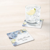 Blue Hydrangea Blume Wasserfarbenhochzeit Rechteckiger Pappuntersetzer (Vor Ort)