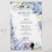 Blue Hydrangea Blume Watercolor Wedding Menu (Vorderseite)