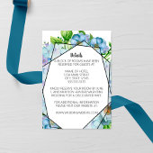 Blue Hydrangea Blume Wedding Begleitkarte