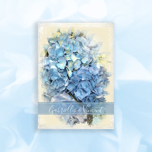 Blue Hydrangea Blume Wedding Einladung