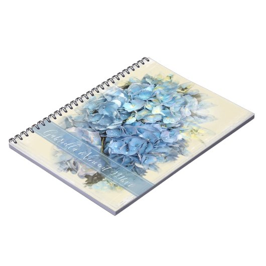 Blue Hydrangea Blume Wedding Notizblock (Linke Seite)