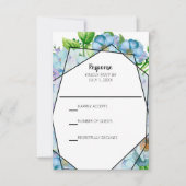 Blue Hydrangea Blume Wedding RSVP Karte (Vorderseite)