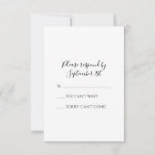 Blue Hydrangea Blume Wedding RSVP Karte (Rückseite)