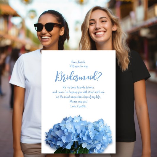 Blue Hydrangea Blume werden Sie meine Bridesmaid I Einladung