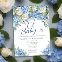 Blue Hydrangea Blume White Roses Oh Baby Dusche