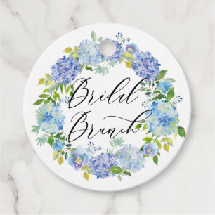 Blue Hydrangea Blume Wreath Bridal Brunch Geschenkanhänger
