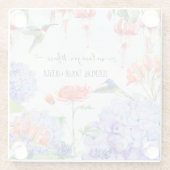 Blue Hydrangea Blumengarten Wir Liebe Sie Mimi Glasuntersetzer (Rückseite)