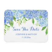Blue Hydrangea Blumengrün Save the Date Magnet (Horizontal)