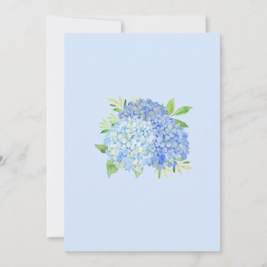 Blue Hydrangea Blumengrün Wedding Einladung (Rückseite)
