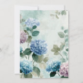 Blue Hydrangea Blumenzirkel Einladung (Rückseite)