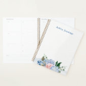 Blue Hydrangea & Blush Floral Personalized Planer (Anzeige)