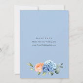 Blue Hydrangea Blush Pink Roses ENGAGEMENT PARTEI Einladung (Rückseite)