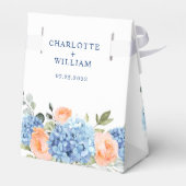 Blue Hydrangea Blush Rose Eucalyptus Gift Wedding Geschenkschachtel (Rückseite)