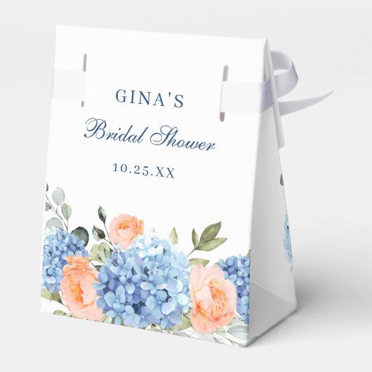 Blue Hydrangea Blush Rose Eukalyptus Brautparty Geschenkschachtel (Rückseite)