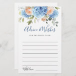 Blue Hydrangea Blush Rose Ratschläge & Wünsche Kar<br><div class="desc">Personalisieren Sie mit der Braut zu sein Name und Datum der Dusche. Für weitere Anpassungen klicken Sie bitte auf den Link "Weiter anpassen". Wenn Sie Hilfe benötigen,  kontaktieren Sie mich bitte.</div>