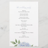 Blue Hydrangea Border Folding Paper Program Flyer (Hinten)
