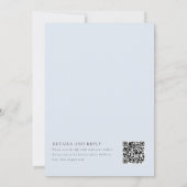 Blue Hydrangea Border, QR Code auf der Rückseite,  Einladung (Rückseite)