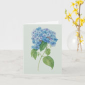 Blue Hydrangea Botanical Art Card — Blank Notecard Karte (Gelbe Blume)