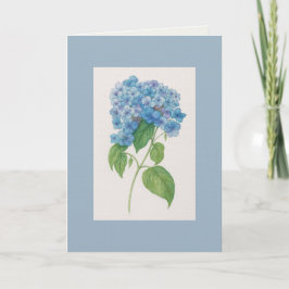 Blue Hydrangea Botanical Art Card — Watercolour  Karte