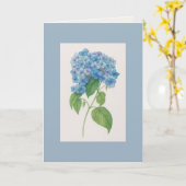 Blue Hydrangea Botanical Art Card — Watercolour  Karte (Gelbe Blume)