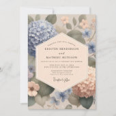 Blue Hydrangea Botanical Romance Wedding Einladung (Vorderseite)