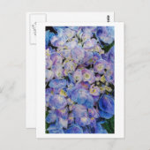 Blue Hydrangea Botanische Kunst Postkarte (Vorne/Hinten)