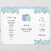 Blue Hydrangea Botanischer Hochzeitssorden (Vorne/Hinten)