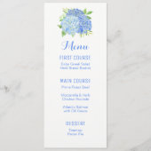 Blue Hydrangea Bouquet Blume Menus Menükarte (Vorderseite)