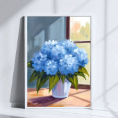 Blue Hydrangea Bouquet Blumenbemalung Poster