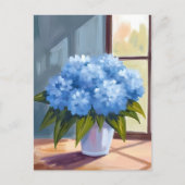 Blue Hydrangea Bouquet Blumenbemalung Postkarte (Vorderseite)