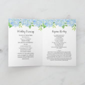 Blue Hydrangea Bouquet Botanical Wedding Program Programm (Innenseite)