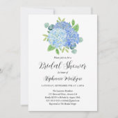 Blue Hydrangea Bouquet Botanisches Brautparty Einladung (Vorderseite)