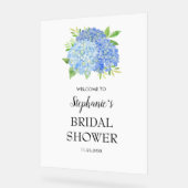 Blue Hydrangea Bouquet Brautparty Empfang Acrylschild (Winkel)