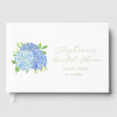 Blue Hydrangea Bouquet Brautparty Gästebuch (Vorderseite)