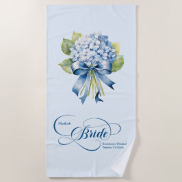 Blue Hydrangea Bouquet Bride Bachelorette Strandtuch