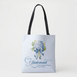 Blue Hydrangea Bouquet Bridesmaid Bachelorette Tasche