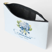 Blue Hydrangea Bouquet Bridesmaid Bachelorette Zubehörtasche (Offen)