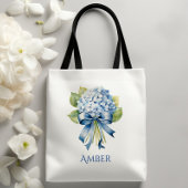 Blue Hydrangea Bouquet Bridesmaid Tasche