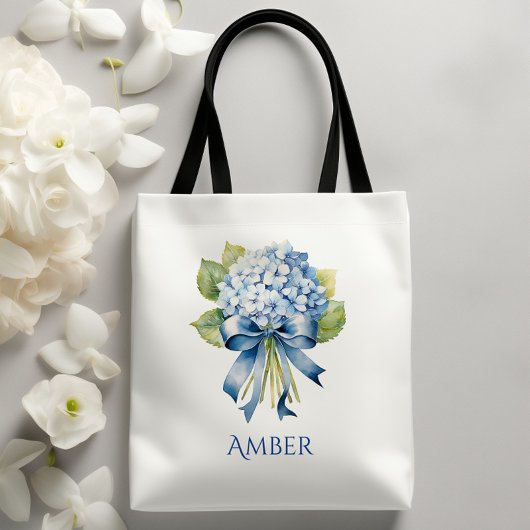 Blue Hydrangea Bouquet Bridesmaid Tasche
