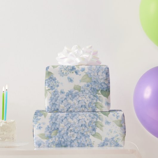 Blue Hydrangea Bouquet Gift Wrap Geschenkpapier (Partygeschenke)