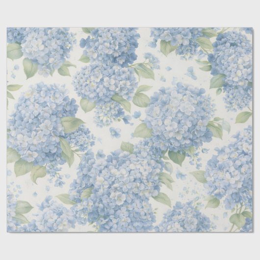 Blue Hydrangea Bouquet Gift Wrap Geschenkpapier (Flach)