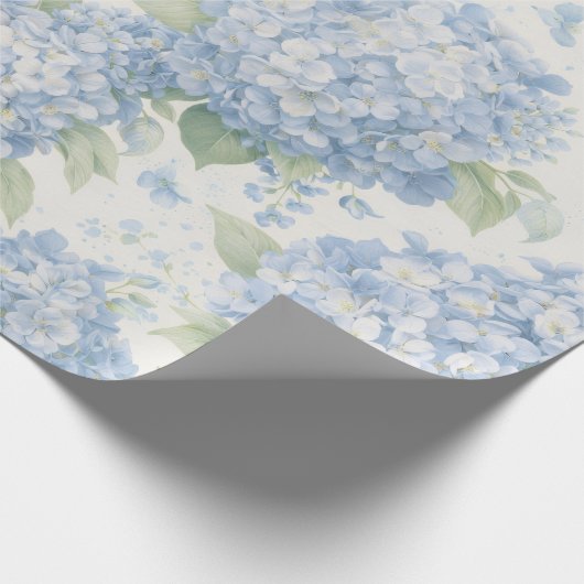 Blue Hydrangea Bouquet Gift Wrap Geschenkpapier (Ecke)